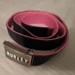 Hurley Pink or Black Reversible Cloth Canvas Belt